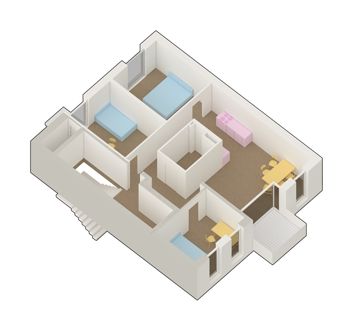 Axonometrie des Regelgeschoes